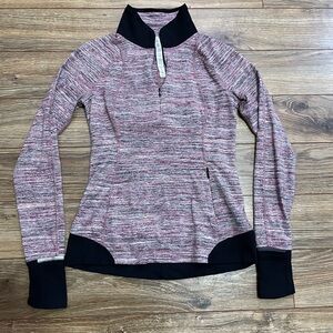 Lululemon Athletica Pink and Black Quarter-Zip Sweatshirt